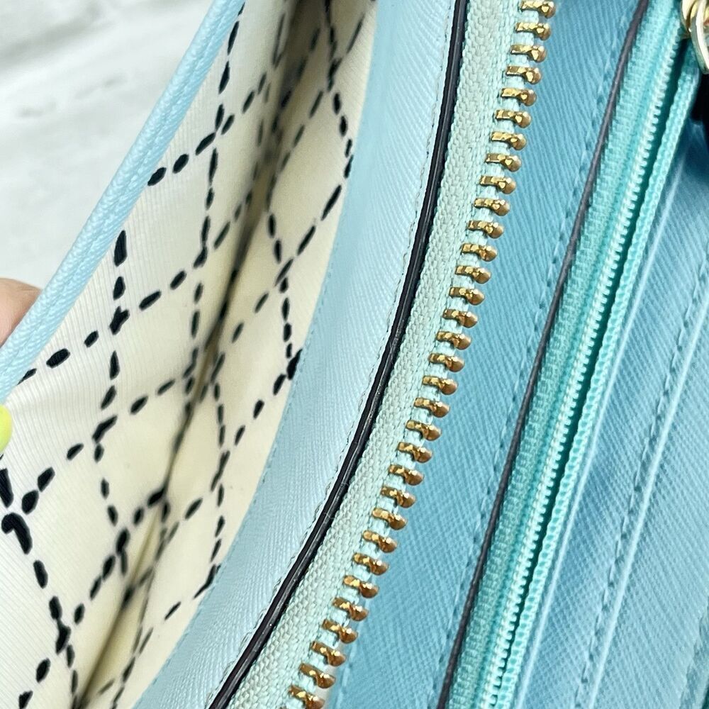 Kate Spade Laurel Way Neda Light Blue Saffiano Leather Large Wallet - Picture 14 of 15